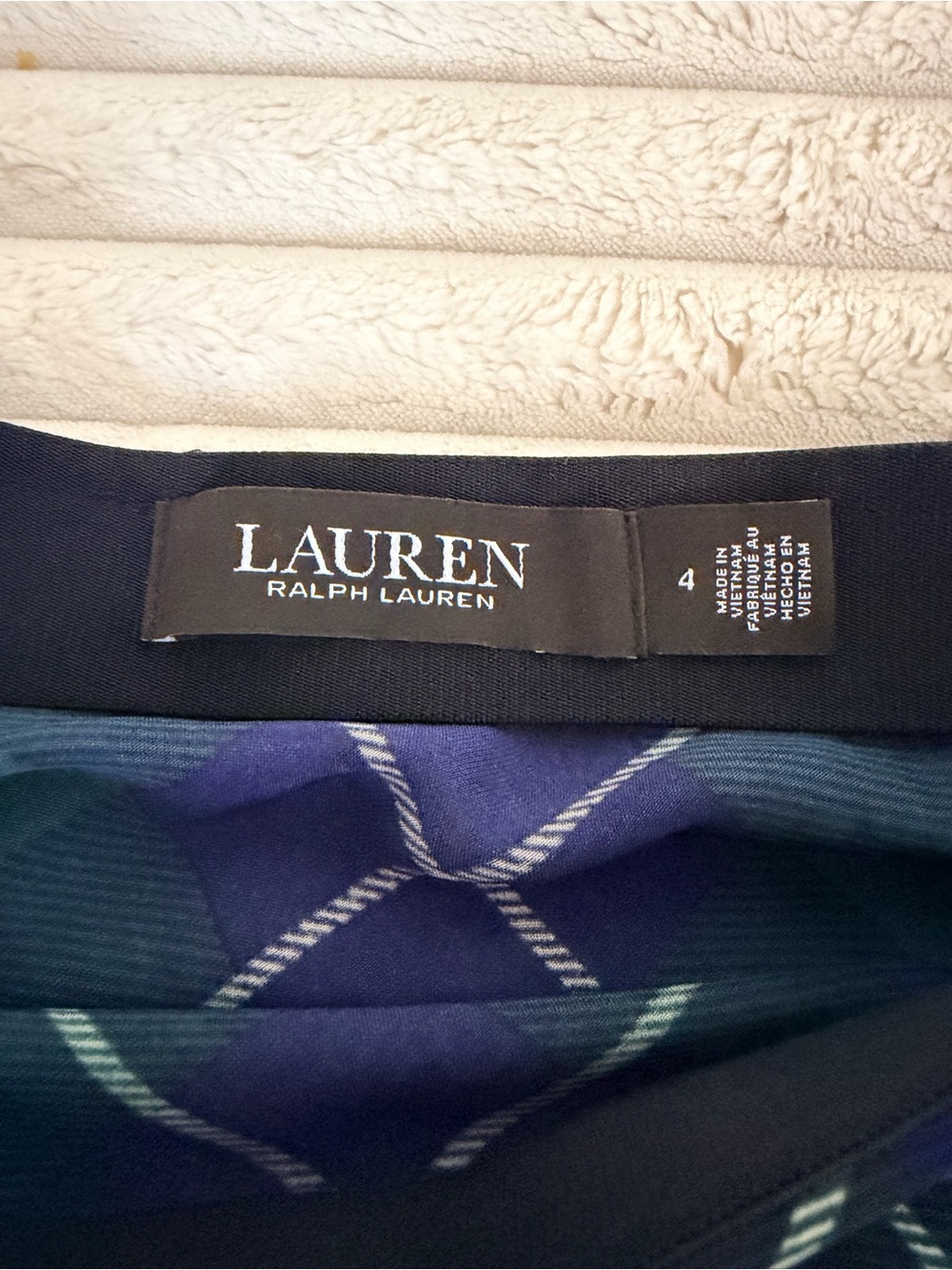Ralph Lauren Navy and Green Plaid Midi Skirt - Picture 3 of 6